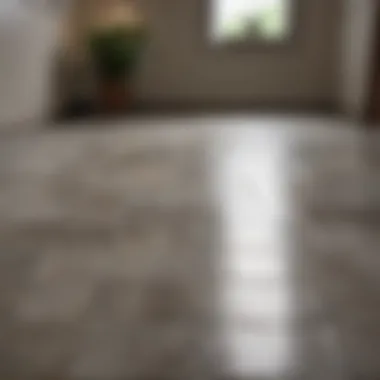 A tile floor with well-maintained grout