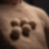 Close-up of a sweater showing lint balls