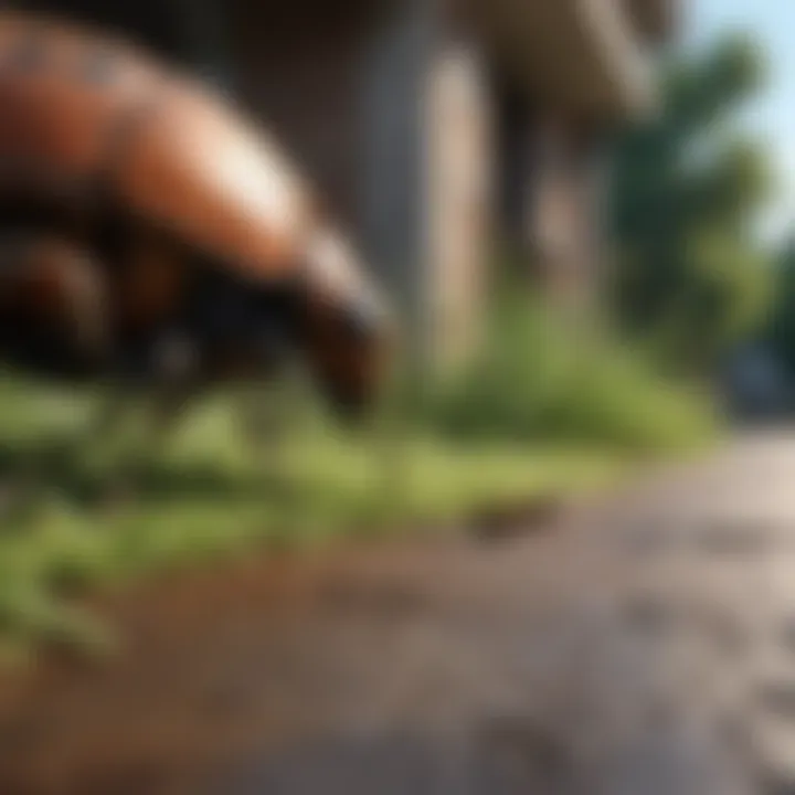 A homeowner inspecting outdoor areas for insect activity