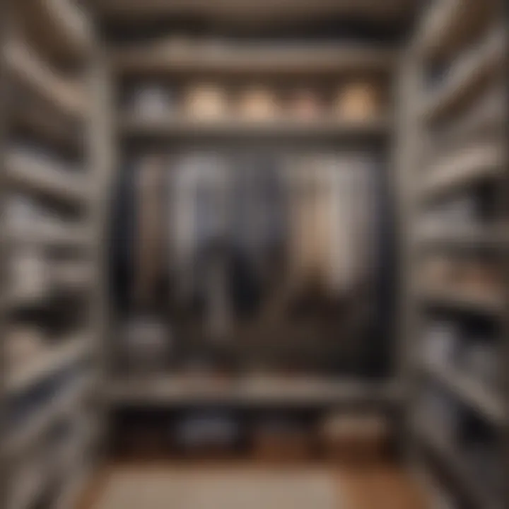 Organized closet with neatly stored clothes