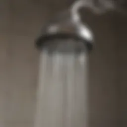 Close-up of mineral deposits on a showerhead