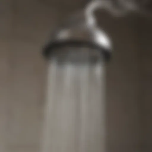 Close-up of mineral deposits on a showerhead