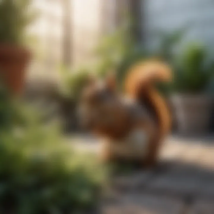Natural repellents placed strategically around potted plants.