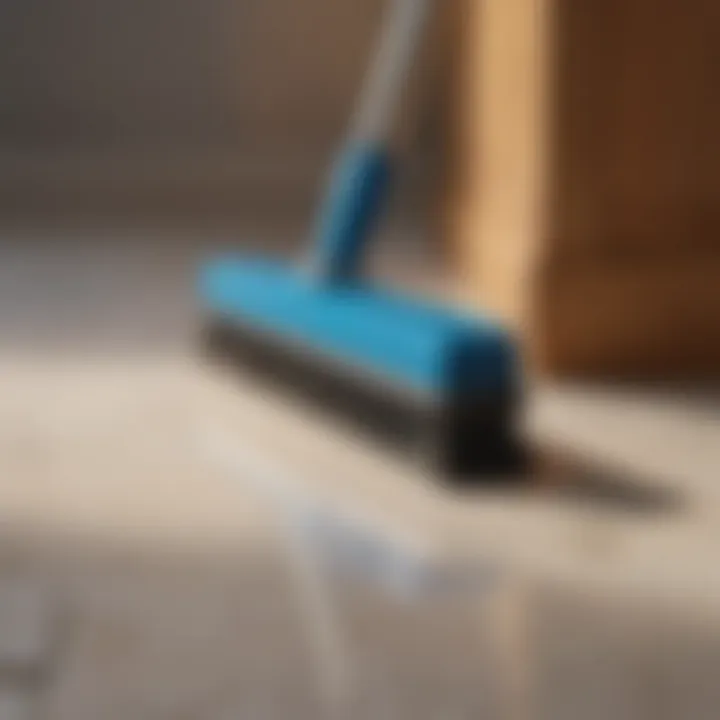 Various cleaning tools for baseboard maintenance