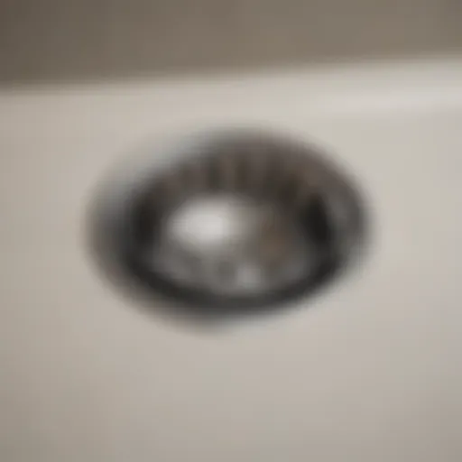 Close-up of a clean sink drain showing shiny metal and smooth edges