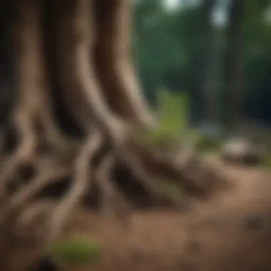 Effective Cutting Techniques Illustration demonstrating effective cutting techniques applied to tree roots