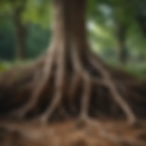 Illustration of a healthy tree with visible root system