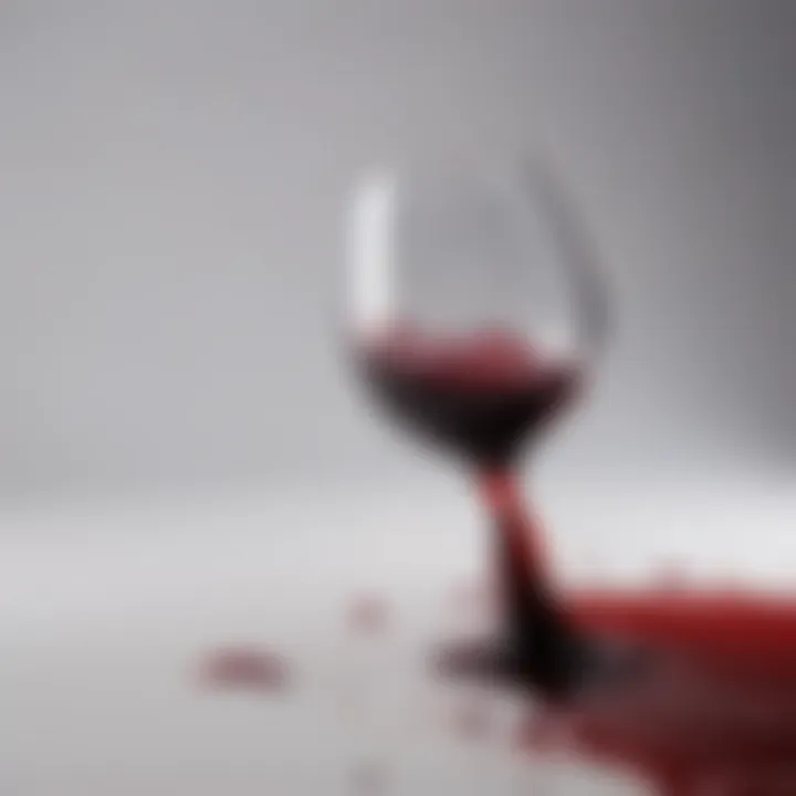 Red wine spill on a white fabric