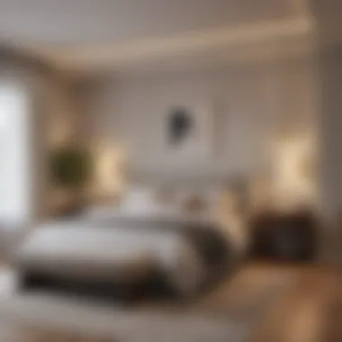 Achieve Bedroom Serenity A serene bedroom with minimalist decor and organized closet