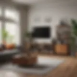 Neatly organized living room showcasing functional storage solutions