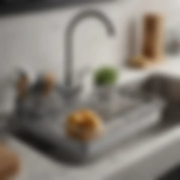 Stylish kitchen sink organizer tray with compartments