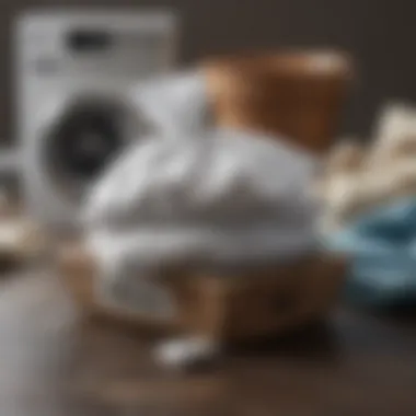 Fragrant Sachet Enhancing Clean Laundry A clean, folded pile of laundry with a fragrant sachet