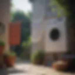A close-up of fresh laundry hanging outside to dry
