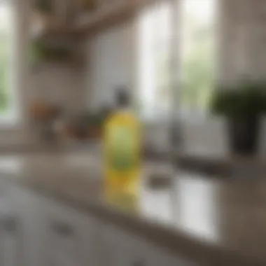 Natural cleaning products on a kitchen counter