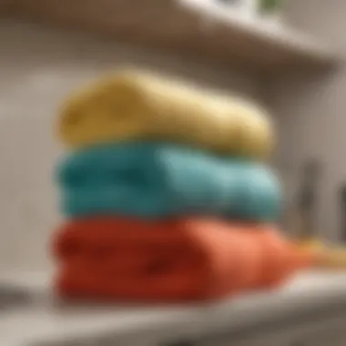 Color-Coded Towels Color-coded towels for efficient storage