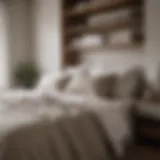 Neatly arranged bedding in a linen closet