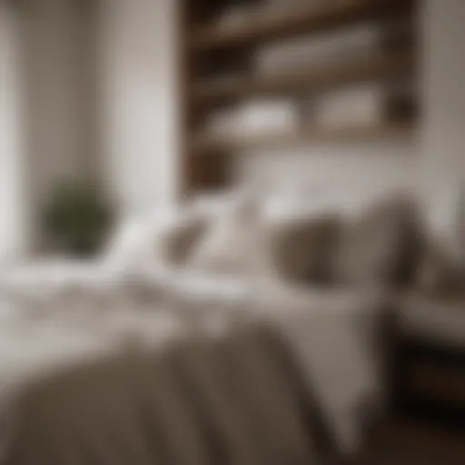Neatly arranged bedding in a linen closet