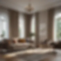 Elegant drapery showcasing a modern living room setting