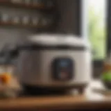 Elegant rice cooker showcasing sleek design and durability