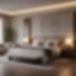 Elegant master bedroom design showcasing modern aesthetics