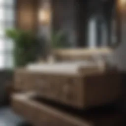 Luxurious modern bath vanity featuring intricate designs