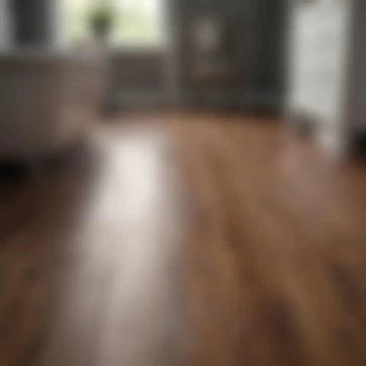 Durable laminate flooring complementing bathroom decor