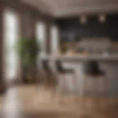 Elegant dining space with stylish counter stools