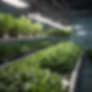 Aquaponics setup with fish and lettuce integration