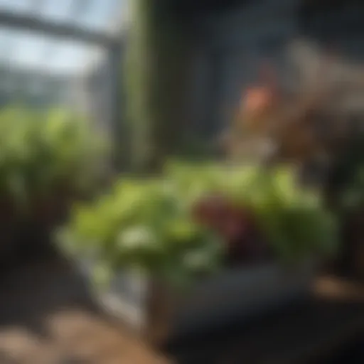 Innovative container gardening setup for lettuce cultivation