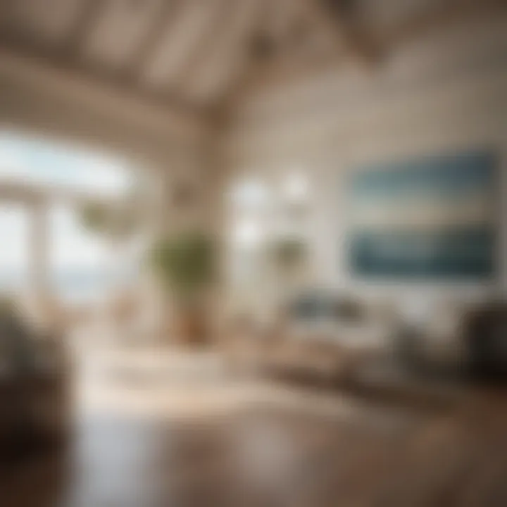 Cozy beach house interior featuring coastal decor