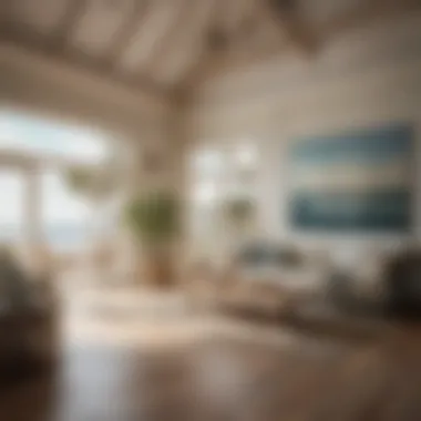 Inviting Coastal Interior Cozy beach house interior featuring coastal decor