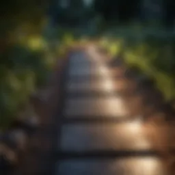 Elegant solar garden lights illuminating a pathway