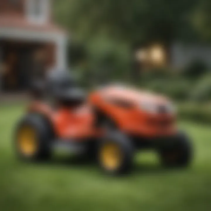 Comparison chart of top lawn tractor models with turning radii