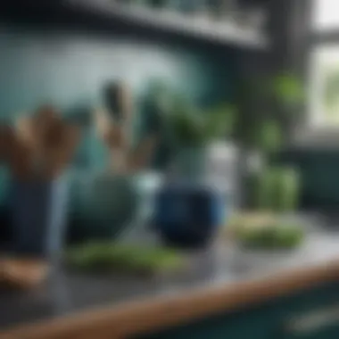 Stylish Accessories in Harmonious Colors Stylish kitchen accessories in blue and green hues