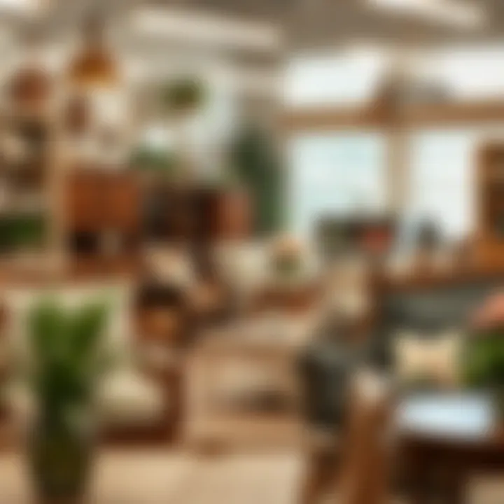 Array of sustainable cottage furniture options in a shop