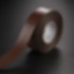 Elegant display of dark brown leather tape used in interior design