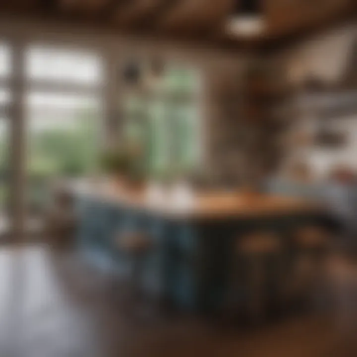 Open-concept farm kitchen blending traditional and contemporary styles