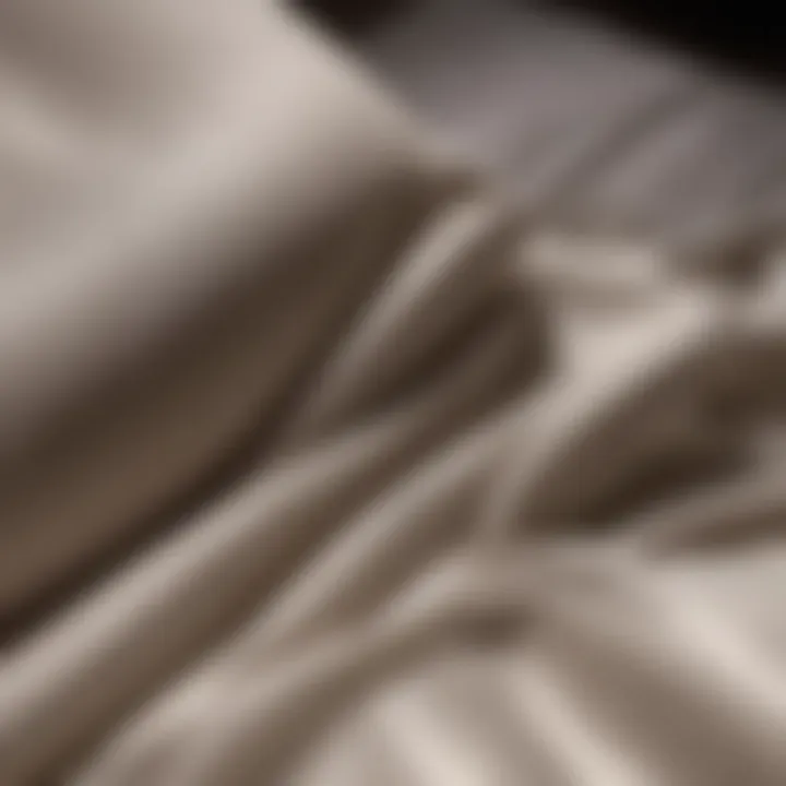 A close-up of Frette linen fabric showcasing quality