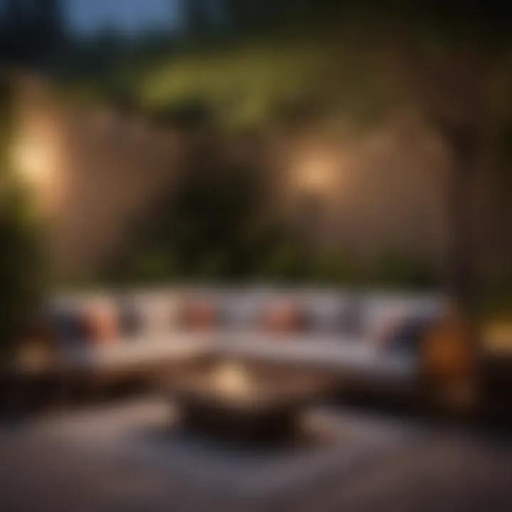 Cozy lounge area with cushions and ambient lighting