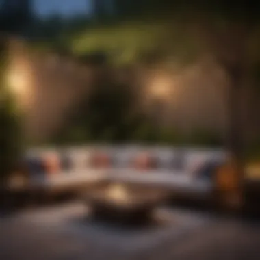 Inviting Lounge Area Cozy lounge area with cushions and ambient lighting
