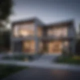 A modern home showcasing a sophisticated light gray exterior.
