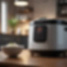 Elegant rice cooker with a digital display