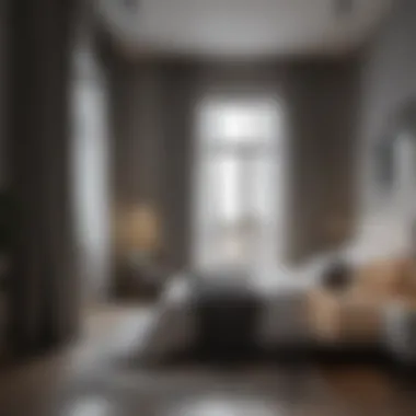 Modern Bedroom Featuring Flexible Curtain Designs Aesthetic flexibility of wide curtains in a modern bedroom
