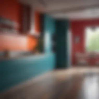 Vibrant Paint Treatments for Kitchen Walls Elegant kitchen showcasing a vibrant paint treatment