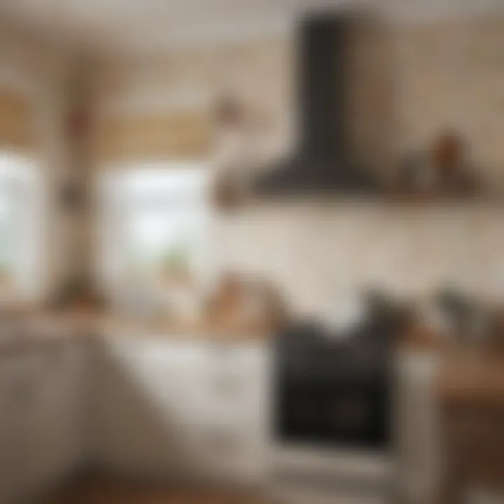 Classic kitchen ambiance with vintage wallpaper
