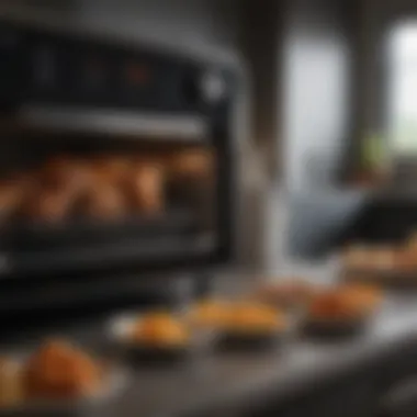 Variety of dishes prepared in the air fryer convection oven