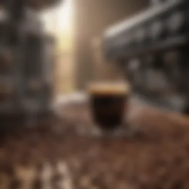 Variety of coffee beans and products related to coffee brewing