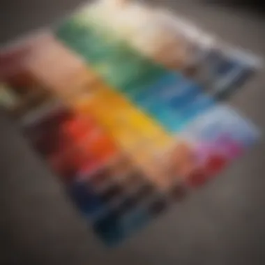 A close-up view of color swatches used in interior design.