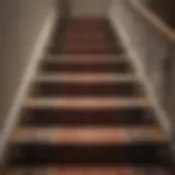 Elegant patterned carpet runner on a staircase showcasing intricate designs