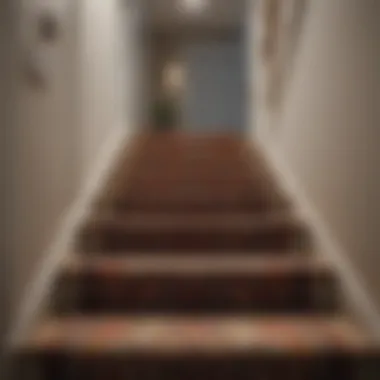 Stylish interior with a patterned carpet runner complementing the decor